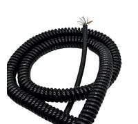 GuidNaurys Câble électrique télescopique spiralé à 10 conducteurs, 18 AWG, extensible, noir, à ressort Cordon rétractable(Stretch 7 meters)