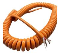 GuidNaurys Câble spiralé à 2 conducteurs 20 AWG 0,5 mm² extensible en cuivre pur orange Cordon rétractable(Stretch 5 meters)