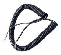 GuidNaurys Câble spiralé élastique en cuivre noir à 6 conducteurs, calibre 20 AWG, 0,5 mm², fil à ressort extensible Cordon rétractable(Stretch 4 meters)
