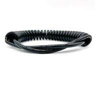 GuidNaurys Câble spiralé noir à 2 conducteurs 20 AWG, 0,5 mm², cordon télescopique extensible, fil à ressort Cordon rétractable(Line Length 5 meters)