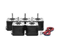 GuidNaurys Lot de 5 moteurs pas à pas hybrides Nema 17, 42 x 42 mm, 2 phases, 4 fils, 17HS4401S, 42 x 42 x 38 mm, arbre en D de 4,5 mm Assemblage