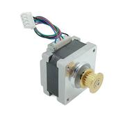 GuidNaurys Moteur pas à pas 12 V CC, cadre 39 mm, arbre 5 x 13,7 mm, roue 20 dents, moteur pas à pas Nema 16, 0,2 Nm, 1,8 degré, 0,7 A, 2 phases, 4 fils Assemblage