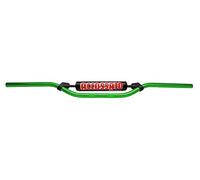 Guidon accossato fabriqué en Italie d.28, ktm exc six-days 250 cc (2006-2007), couleur vert sez.variable avec traversin et pare-choc rouge (sh2r)