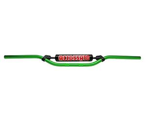 Guidon accossato fabriqué en Italie d.28, ktm superenduro r 06 950 cc (2006-), couleur vert sez.variable avec traversin et pare-choc bleu (sh4b)