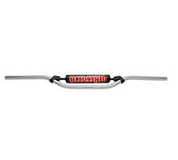 GUIDON ACCOSSÉ MADE IN ITALY D.28, KTM > EXC RACING SIX-DAYS 400 cc (2001-2003), COULEUR ARGENT SEZ. VARIABLE AVEC TRAVERSIN ET PARACOLPI NOIR (SH1N)