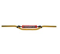 GUIDON ACCOSSÉ MADE IN ITALY D.28, KTM > EXC SIX-DAYS 125 cc (2006-2007), COULEUR OR SEZ. VARIABLE AVEC TRAVAIL ET PARACOLPI ROUGE (SH2R)