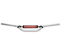Guidon accossé Made in Italy mx-enduro d.22, Yamaha 400f 400cc (1998-1999), couleur argent, avec traversin et pare-choc bleu (sh4b)