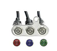 Guidon Bouton commutateur Interrupteur De Moto 3 Boutons En 1, Acier Inoxydable, Pour Phare Danger, Support Miroir Pour ATV, Rénovation Vélo Hors Route Commutateur de Guidon de Moto(D)