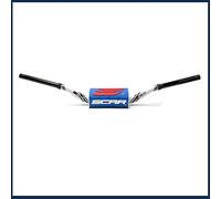 Guidon Color Moto Cross SCAR O² 28mm (1 1/8”) sans barre - MINI 65 85 Haut RC Style - Guidon Blanc Mousse Bleue