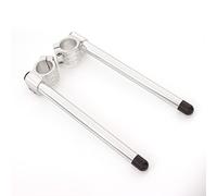 Guidon de moto à clipser 43 mm pour guidon de moto 43 mm, guidon de vélo de rue et de sport, 43 mm CNC argenté