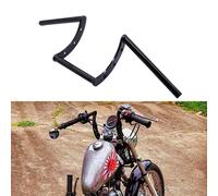 Guidon de moto AnXin Z Bars 22 mm 7/8"" pour Drag Custom Bobber Chopper Cruisers Softail Dyna Sportster - Noir