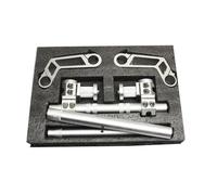 Guidon De Moto CNC 7/8" 22 Mm, Système Direction Réglable Et Amovible Tube De Guidon(Silver)