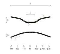 TOMMASELLI Guidon en aluminium HRN 28.6 MM