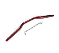 Guidon de Moto en Alliage d'aluminium de 22 mm, 7/8'', avec Barre transversale, pour Motocross, Dirt Pit Bike Moto Rehausseur de Guidon(Red and Crossbar)