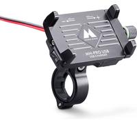Guidon de moto en aluminium Support pour smartphone MIDLAND MH-PRO Chargeur USB