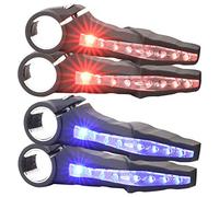 Guidon de Repos de Corne D'équitation Auxiliaire de Vélo,avec Clignotants à LED,Conduite de Sécurité Nocturne,Extrémités de Barre de Poignée de Vélo VTT étanches