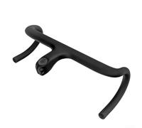 Guidon de vélo de route en fibre de carbone avec support d'ordinateur intégré, T800 pour barre de chute AERO 400 mm/420 mm, portée 80 mm, chute de 125 mm pour Garmin, Bryton pour Cateye, noir (110 x