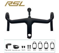 Guidon de vélo de route intégré en fibre de carbone Aero RSL -7 ° Angle de tige, pince de 31,8 mm, design ergonomique avec entretoises et ruban à barres gratuits 90x400mm