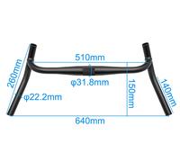 Guidon De Vélo Gravel Projection,Alliage Pro,Angle De Pivotement Externe,Adapté Aux Vélos De Randonnée,Noir,31,8mm - Type 510mm