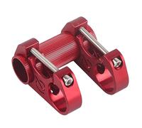 Guidon de vélo pliable à double tige réglable ultraléger, double tige pour vélo de montagne, guidon en alliage d'aluminium ultra léger creux avec taille de serrage de 25,4 mm, (Rouge)