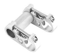 Guidon de vélo pliable à double tige réglable ultraléger, double tige pour vélo de montagne, guidon en alliage d'aluminium ultra léger creux avec taille de serrage de 25,4 mm, (Argent)