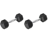 Guidon hexagonal de 5 kg, poids gym fitness haltères ergonomique professionnel Hexagon haltères (Lot de 2)