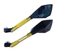 Guidon Mirror Rétroviseur Latéral Gauche/Droit pour Moto pour Y&amaha MT-01, MT-02, MT-03, MT-07, MT-125, MT-10, FZ1, FZ16, XJ6. Rétroviseur Champ Vision(Or,Long)