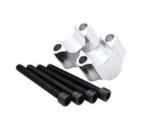 Guidon Moto 22 Mm 7/8" CNC Avec Pince Fixation Surélevé, Pour BETA RR RS 125-450, CB600F, CB650F, CB750, CB900, CB1000R Collier Fixation Rehausseur Guidon(22mm Silver)