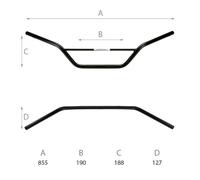 Domino Guidon moto cross 0259.31.20.04 Off-road L 855 mm Noir