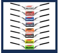 Guidon Moto Cross SCAR O² 28mm (1 1/8”) Color - Modèle haut - Blanc avec mousse noire