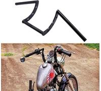 Guidon Moto Z Bar 22 mm,Z Guidon Universel pour Drag Custom Bobber Chopper Cruisers Softail Dyna Sportster-Noir