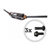 Guidon Odi Kit CFT Podium MX + 3 paires de revêtements MX V2 Lock-On semi-gaufrés