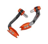 Guidon Protecteur Garde Main Protège-Mains Universel Guidon Moto 22,2 Mm Protection Levier Frein Embrayage Accessoires Modification(B Carbon-Orange)