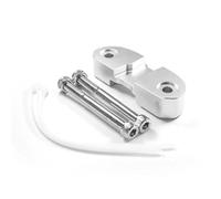 Guidon relevé et étendu pour Ducati pour Scrambler 400 800 1100 pour Sport Spécial pour Dark Pro Guidon Riser Pince Adaptateur Montage Moto(Argent)