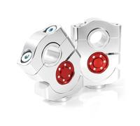 Guidon Riser Barre Pour SUZUKI Pour GSR750 DL1000 Pour V-STROM 1000 DL1000 Pour V-STROM 1050 Moto CNC Support Guidon Riser Clamp Poignée Barre Riser Spacer Réhausseurs(Silver and red)