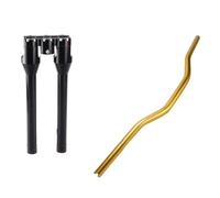 Guidon Riser Pour Softail Pour Low Pour Rider S ST Pour Street Bob Fat Bob Pour Breakout Fat Boy Pour FXDRS 2018-up Réhausseurs Guidon Moto 28 Mm Risers Pince(12 inch Black Gold)