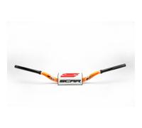 Guidon Scar O² Couleur 85SX/TC85 Ø28,6Mm-Orange/Protecteur Blanc Pour Moto