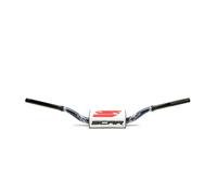 Guidon Scar O² Couleur High Ø28,6Mm-Bleu Foncé/Protecteur Blanc Pour Moto