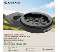 Guidon SYNCROS Fraser IC SL WC/DC/XC et potence XC 1.5/2.0 pour vélo, avec capuchon supérieur en aluminium CNC et support d'ordinateur 0 degré pour Garmin/Wahoo/Bryton 0 Degree care