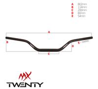 Guidon Twenty Probars Windham Bend 28,6 mm Noir/Noir Noir,Noir