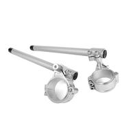 Guidons de moto Guidon de course réglable CNC 37mm 45mm 51mm 52mm 58mm, Clip sur le guidon de fourche, barre de poignée pour café Racer Guidon moto Z Bars(52mm Sliver)