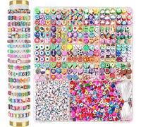 Guidre Lot de 2300 perles pour bracelets, 26 couleurs, kit de bricolage pour enfants, 3 mm pour enfants à enfiler, bracelets de perles à faire soi-même, colliers, boucles d'oreilles