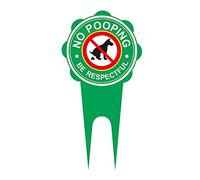 GuIFIER Panneau double face en aluminium avec piquet, Be Respectful No Pooping Dog Pooping Dog Panneau « No Pooping Dog », « Stop Dogs from Pooping On Your Lawn », « No Peeing Dog », « No Pooping » (No Pooping ») Vert