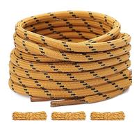 GUIGA 3 paires de lacets adulte de 4 mm - Lacets de lacets chaussures de sport en polyester résistants pour la randonnée, le trekking et les baskets lacets - Jaunes Noir (120 cm)