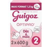 Guigoz OPTIPRO 2 Lait bébé 2ème âge en poudre de 6 à 12 mois - Bag in Box (2 sachets de 600g)
