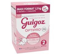 Guigoz OPTIPRO 2 Lait bébé 2ème âge en poudre de 6 à 12 mois - Bag in Box (2 sachets de 600g)
