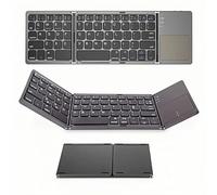 Guiheng Clavier Bluetooth pliable avec pavé tactile, clavier portable sans fil, rechargeable, taille complète, ultra fin, clavier pliable de poche pour tablette et ordinateur portable Android, Windows
