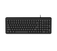Guiheng Clavier d'ordinateur filaire, Plug Play USB, grand pavé numérique, indicateurs LED, ergonomique, anti-usure, clavier pleine taille, pour Windows, Mac, PC, ordinateur portable, noir