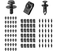 GUIHUAMIGA 100 PCS Engine Under Cover Splash Shield Guard Body Bolts, Bumper Fender Liner Push Retainer Fastener Rivet Clips, Universal Extruded U-Nuts Kit, Black