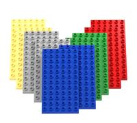 Guihumz Lot de 10 Grandes plaques de Construction, compatibles avec Les Grands Blocs de Construction de Toutes Les Grandes Marques, 19,1 x 9,5 cm pour Les Jouets créatifs préscolaires